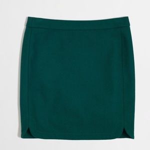 J crew wool shirttail mini skirt forest green